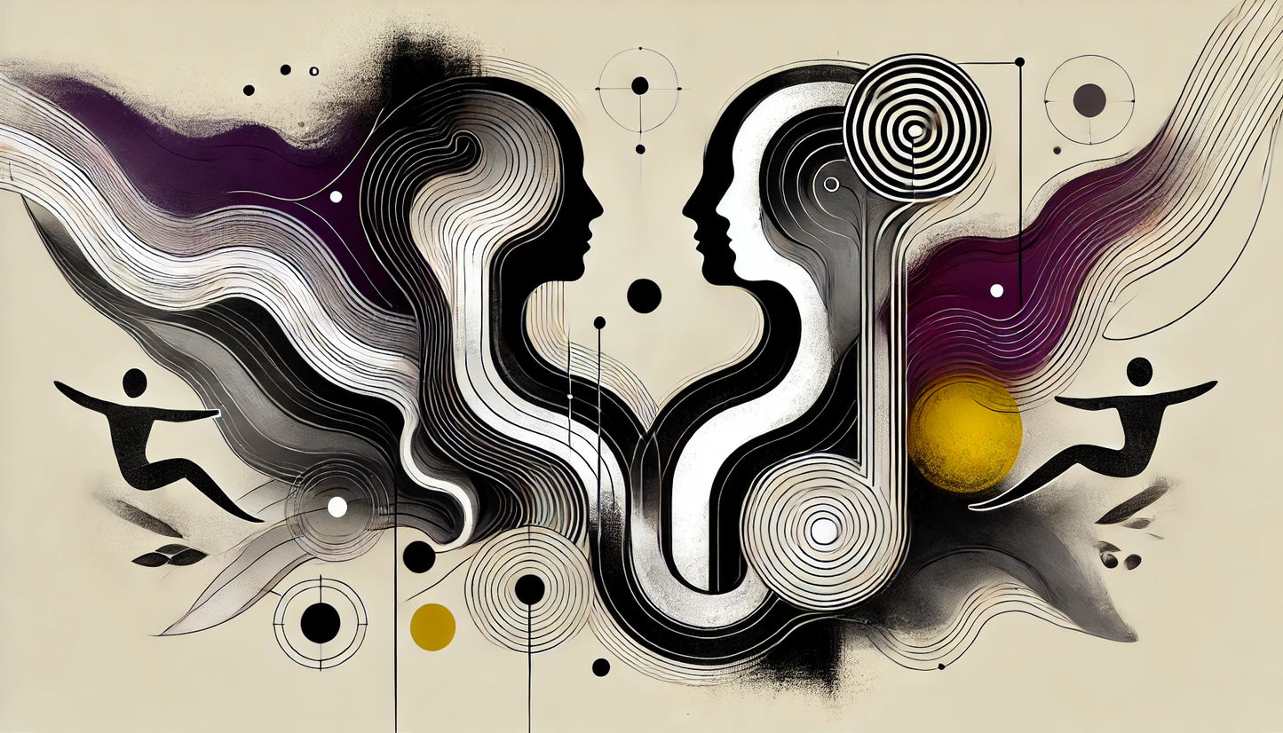 DALL·E 2025-02-15 19.31.19 - An abstract and minimalistic artwork representing an initial health coaching consultation. The composition features fluid, organic shapes symbolizing .webp__PID:608178ae-e1f7-4c66-a158-0a77913d9e7a